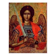 Icon of the Angel Michael, Greek, 18th century Post Card