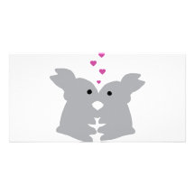 icône de baiser de lapin modèle pour photocarte