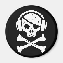 Icône de la piraterie anti-RIAA de pirate de musiq Aimant Pour Réfrigérateur