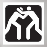 Icône de lutteurs affiche
