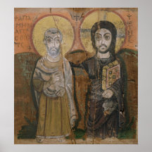 Icône dépeignant Abbott Mena avec le Christ Affiches