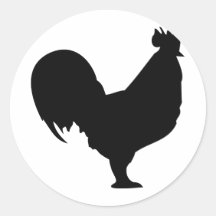 icône noire de coq autocollants