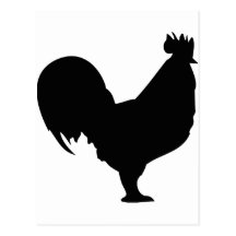 icône noire de coq cartes postales