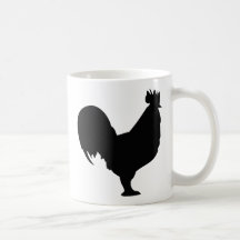 icône noire de coq mugs à café