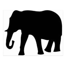 icône noire d'éléphant cartes postales