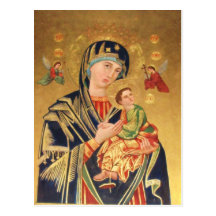 Icône orthodoxe russe - Vierge Marie et bébé Jésus Carte Postale