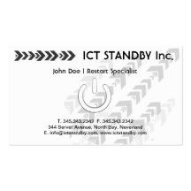 ICT business card Standby or "on and off" symbol