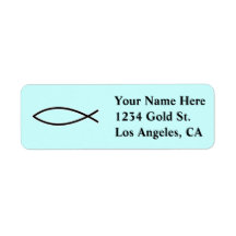 Icthus - Christian Fish Symbol Return Address Label