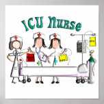ICU Nurse Canvas Art -Unique 3D Artist Graphics posters