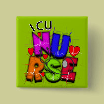 ICU Nurse Gifts, Artsy QRS design buttons