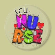 ICU Nurse Gifts, Artsy QRS design magnets
