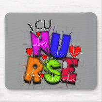 ICU Nurse Gifts, Artsy QRS design mousepads