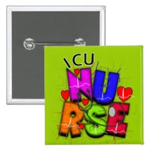 ICU Nurse Gifts, Artsy QRS design Pin