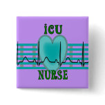 ICU Nurse Gifts,  QRS & Heart Design buttons