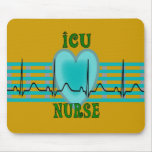 ICU Nurse Gifts,  QRS & Heart Design mousepads