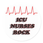 ICU NURSES ROCK ROUND STICKERS