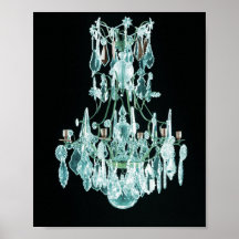 Icy Blue Chandelier Poster