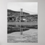 Icy Bridge Tower Reflection Print