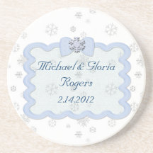 Icy Snowflake Celebration Beverage Coaster