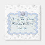 Icy Snowflake Celebration Fridge Magnet