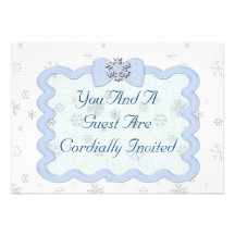 Icy Snowflake Celebration Personalized Announcements