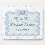 Icy Snowflake Celebration Mouse Pads
