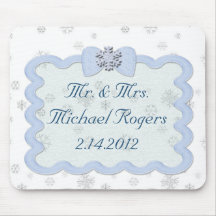 Icy Snowflake Celebration Mouse Pads