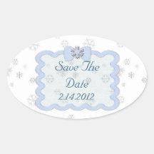 Icy Snowflake Celebration Oval Sticker