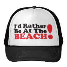 I'd Rather Be At The Beach - Red Mesh Hat