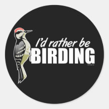 I'd Rather Be Birding Round Stickers