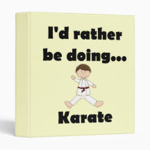 I'd rather be doing Karate Vinyl Binder