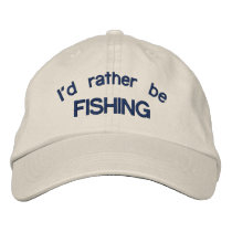 I'd Rather be Fishing Adjustable Cap Embroidered Hat