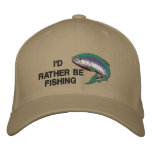I'D RATHER BE FISHING Cap embroidered hats