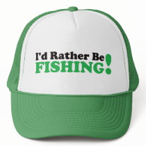 I'd Rather be Fishing - Green Mesh Hats