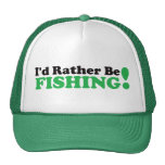 I'd Rather be Fishing - Green Mesh Hats