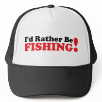 I'd Rather be Fishing - Red Mesh Hat