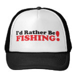 I'd Rather be Fishing - Red Mesh Hat
