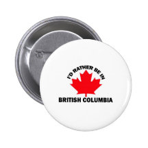 I'd Rather Be in British Columbia Pinback Button