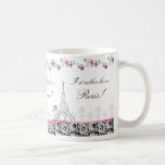 I'd rather be in Paris coffee mug black white