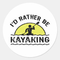 I'd rather be Kayaking stickers