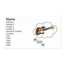 i'd rather be playing Bass Guitar Business Card Template