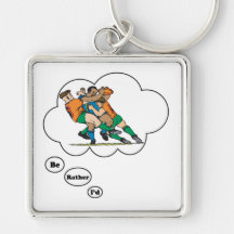 I'd rather be playing Rugby 2 Key Chain