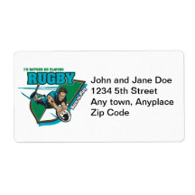 I'd Rather Be Playing Rugby Personalized Shipping Labels