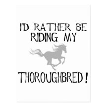 I'd Rather Be Riding My Thoroughbred Postcard