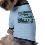 I'd Rather Be Skiing green Dog Clothes