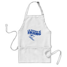 I'd Rather Be Skiing (male) Apron