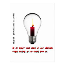 Idea Light Bulb Candle Postcard