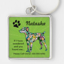 Identification de gardien d'animal familier porte-clef