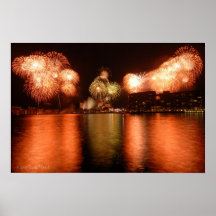 Idole de théatre de l'opéra de Sydney de feux d'ar Affiches