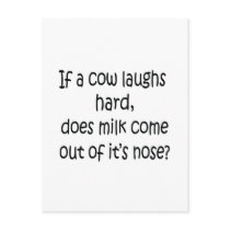 If A Cow Laughs Hard Postcards